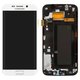 Дисплей для Samsung G925F Galaxy S6 EDGE, білий, з рамкою, Original, сервісне опаковання, #GH97-17162B/GH97-17334B/GH97-17334B