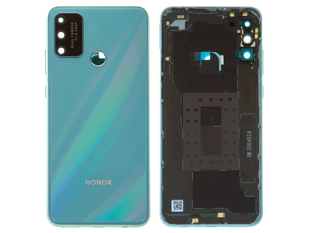 Задняя панель корпуса для Huawei Honor Play 9A, голубая, со стеклом камеры,  blue water Emerald, MOA-AL00/MOA-TL00/MED-AL20/MOA-AL20 - Все запчасти