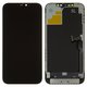 Дисплей для iPhone 12 Pro Max, черный, с рамкой, High Copy, с пластиками камеры и датчика приближения, (OLED), OEM hard, SL