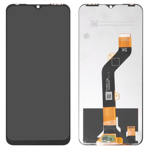 Дисплей для Tecno Spark 8C, чорний, без рамки, High Copy, KG5k, KG5j, #FPC6605 2, 2365B48 01 015, 24 065X62 V18