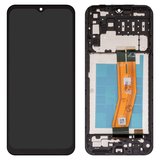 Дисплей для Samsung A145 Galaxy A14, чорний, Best copy, з рамкою, High Copy, з жовтим шлейфом