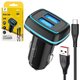 Автомобильное зарядное устройство SkyDolphin SZ18V, черное, с подсветкой, с micro-USB кабелем тип-В, 15 Вт, 3,4 А, 2 порта