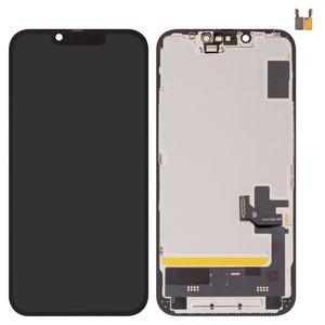 Дисплей для iPhone 16e, черный, с рамкой, High Copy, OLED , DD OLED soft