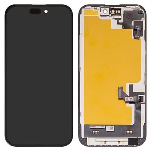 Дисплей для iPhone 15, черный, с рамкой, High Copy, без ошибки, OLED , DD OLED OEM soft, diagnosable