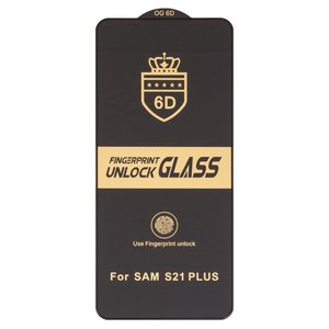 Захисне скло ESD 6D для Samsung G996 Galaxy S21 Plus 5G, сумісне з чохлом, Full Glue, Anti Static, без упаковки , чорний