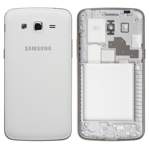 Housing compatible with Samsung G7102 Galaxy Grand 2 Duos, white 