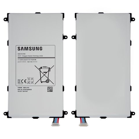 Batería T4800K puede usarse con Samsung T320 Galaxy Tab Pro 8.4 , Li ion, 3.8 V, 4800 mAh, Original PRC 