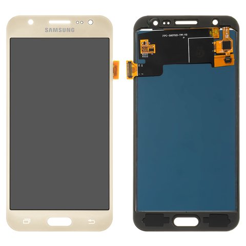 LCD compatible with Samsung J500 Galaxy J5, golden, without adjustment of light, without frame, Copy, TFT  