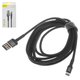 USB Cable Baseus Cafule, (USB type-A, Lightning, 200 cm, 1.5 A, black, nylon braided) #CALKLF-HG1