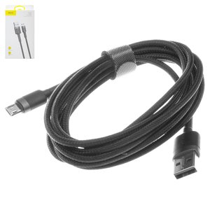 USB Cable Baseus Cafule, USB type A, micro USB type B, 200 cm, 1.5 A, black, two side micro USB type B, nylon braided  #CAMKLF CG1