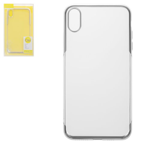 Чехол Baseus для iPhone XS Max, серебристый, прозрачный, силикон, #ARAPIPH65 MD0S