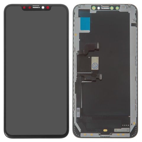 LCD compatible with iPhone XS Max, black, with frame, HC, OLED , GX OEM hard 