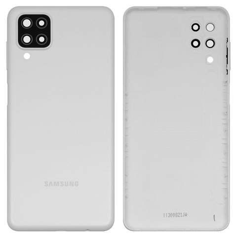 Housing Back Cover compatible with Samsung A125F Galaxy A12, white, with side button, with camera lens 
