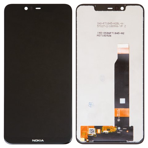 Pantalla LCD puede usarse con Nokia 5.1 Plus, X5 2018 , negro, sin marco, High Copy, TA 1105 