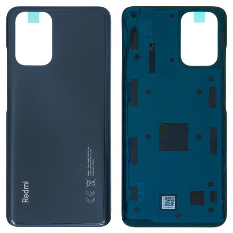 Housing Back Cover compatible with Xiaomi Redmi Note 10, black, M2101K7AI, shadow black Onyx Gray  