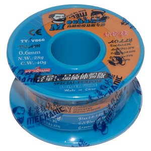 Estaño Mechanic TY V866, Sn 63% , Pb 37%, flux 1 3%, 0,6 mm, 40 g