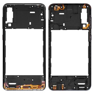 Parte media de carcasa puede usarse con Samsung A307 Galaxy A30s, A307F DS Galaxy A30s, negra, con botones laterales