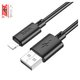 USB Cable Hoco X88, (USB type-A, Lightning, 100 cm, 2.4 A, black) #6931474783301