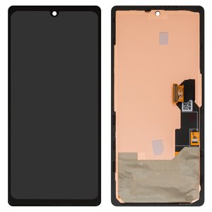 Дисплей для Google Pixel 6a, черный, с рамкой, High Copy, с широким ободком, OLED  GX7AS, GB62Z, G1AZG