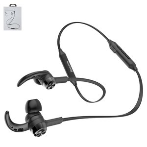 Гарнітура Baseus S06, плоский кабель, вакуумна, бездротова, чорна, micro USB тип B, з micro USB кабелем тип В, #NGS06 01