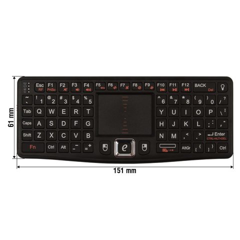 Mini teclado inalámbrico negro 