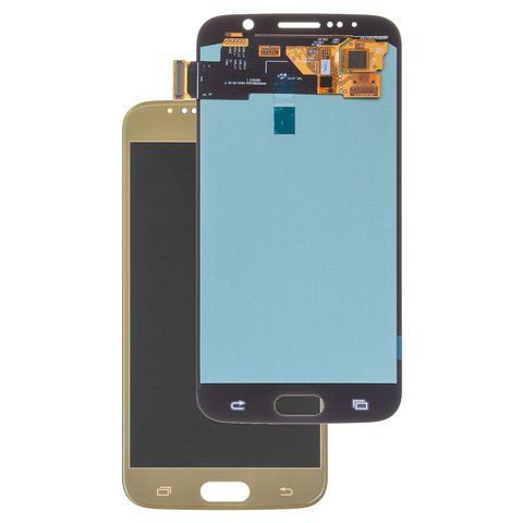 LCD compatible with Samsung G920 Galaxy S6, golden, without frame, High Copy, OLED  