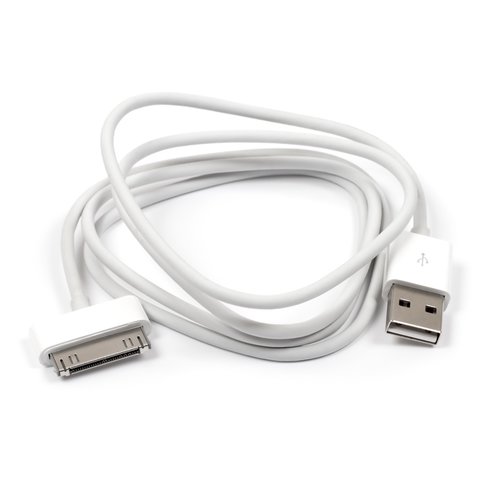 USB кабель, USB тип A, 30 pin для Apple, белый