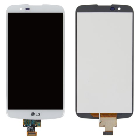 LCD compatible with LG K10 K410, K10 K420N, K10 K430DS, K10 K430DSF, K10 K430DSY, white, Original PRC , without IC 