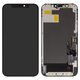 LCD compatible with iPhone 12, iPhone 12 Pro, (black, with frame, HC, without IC, with camera and proximity sensor plastics, (OLED), GK OEM hard)