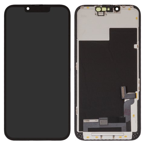 LCD compatible with iPhone 13, black, with frame, HC, without IC, OLED  
