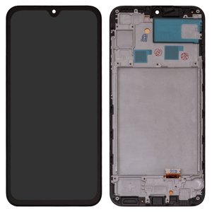 LCD compatible with Samsung A245 Galaxy A24, black, with frame, High Copy, with wide edge, OLED  
