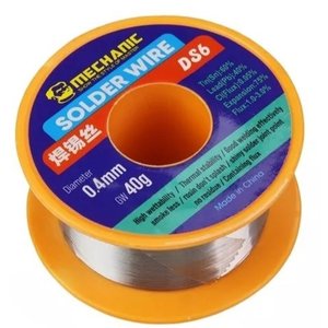 Припой Mechanic DS6, Sn 60% , Pb 40%, флюс 1 3%, 0,4 мм, 40 г