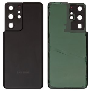 Housing Back Cover compatible with Samsung G998 Galaxy S21 Ultra 5G, black, with camera lens 