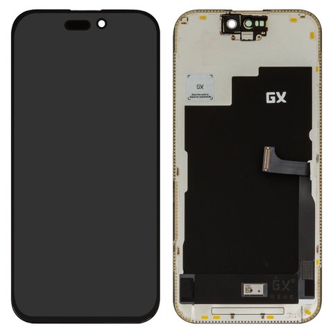 Дисплей для iPhone 15 Pro, черный, с рамкой, без микросхемы, OLED , GX OEM hard