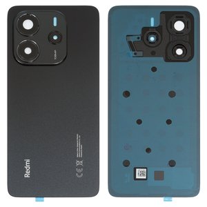 Задняя панель корпуса для Xiaomi Redmi Note 14 4G, черная, со стеклом камеры, global version, midnight black