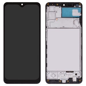 LCD compatible with Samsung A225 Galaxy A22, black, with frame, Copy, TFT  