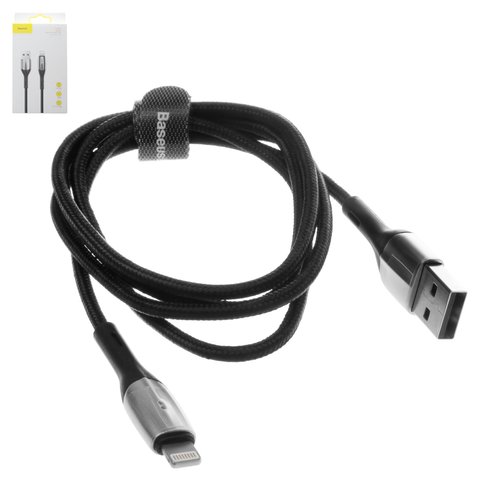 Cable USB Baseus Horizontal, USB tipo A, Lightning, 100 cm, 2.4 A, negro, #CALSP B01