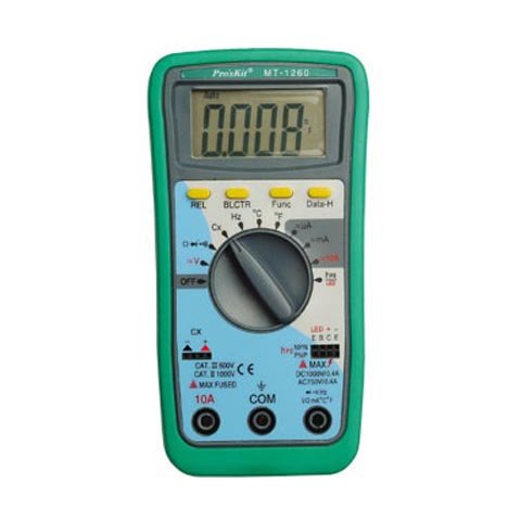 Multímetro  Digital Profesional ProsKit MT 1260 con elección automática de la banda