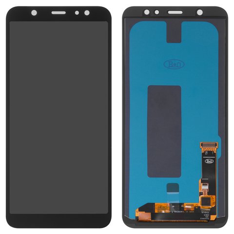 Pantalla LCD puede usarse con Samsung A605 Dual Galaxy A6+ 2018 , negro, sin marco, High Copy, original LCD size, OLED 
