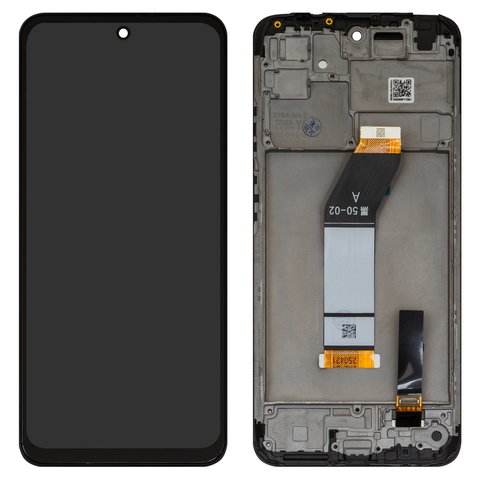 Pantalla LCD puede usarse con Xiaomi Redmi 10 2022 , negro, con marco, High Copy