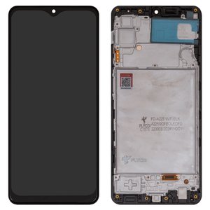 Pantalla LCD puede usarse con Samsung A225 Galaxy A22, negro, con marco, FLYCDI, con borde ancho, OLED 