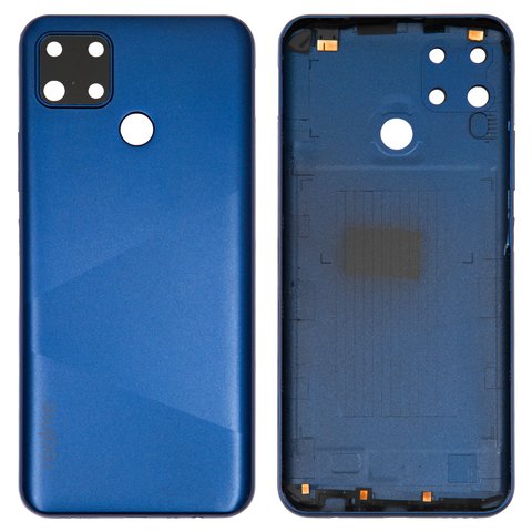 Panel trasero de carcasa puede usarse con Realme C12, azul, con vidrio de cámara