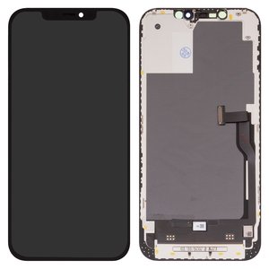 Pantalla LCD Wextom puede usarse con iPhone 12 Pro Max, negro, con marco, HC, sin error, OLED  soft, diagnosable