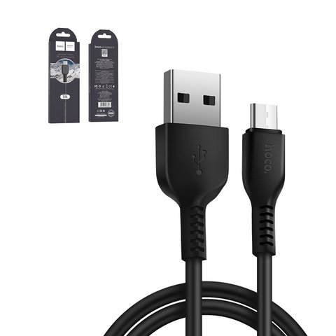 USB кабель Hoco X20, USB тип C, USB тип A, 100 см, 2,4 А, чорний, #6957531068846