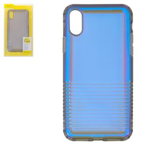 Чохол Baseus для iPhone X, iPhone XS, чорний, захисний, з фактурою, з переливом, силікон, #WIAPIPH58 XC01
