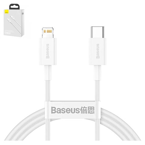 USB кабель Baseus Superior, USB тип C, Lightning, 25 см, 20 Вт, білий, #CATLYS 02