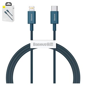 USB кабель Baseus Superior, USB тип C, Lightning, 100 см, 20 Вт, синий, силиконовый, #CATLYS A03
