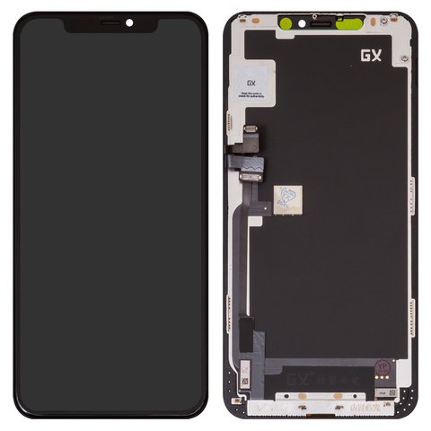 Дисплей для iPhone 11 Pro Max, чорний, з рамкою, High Copy, AMOLED , GX OEM soft