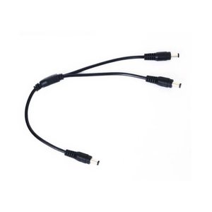 Кабель живлення для медіаконвертерів, розгалужувач для роутера, чорний, DC 5.5x2.5 to 2 DC 5.5x2.5, 0.5m